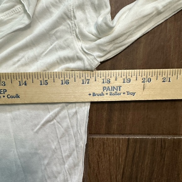 We The Free Cotton Cream V Neck Long Sleeve Sz Small Boho Lounge Thumb Hole - Picture 5 of 6